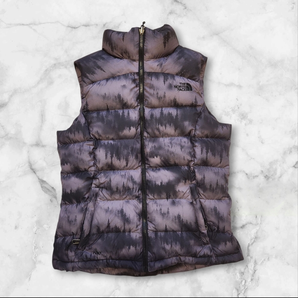 The North Face Purple Nupeste Vest w Tree Patterns. - Picture 1 of 4